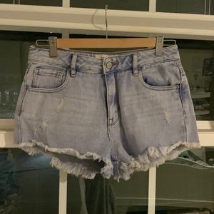 distressed jean short